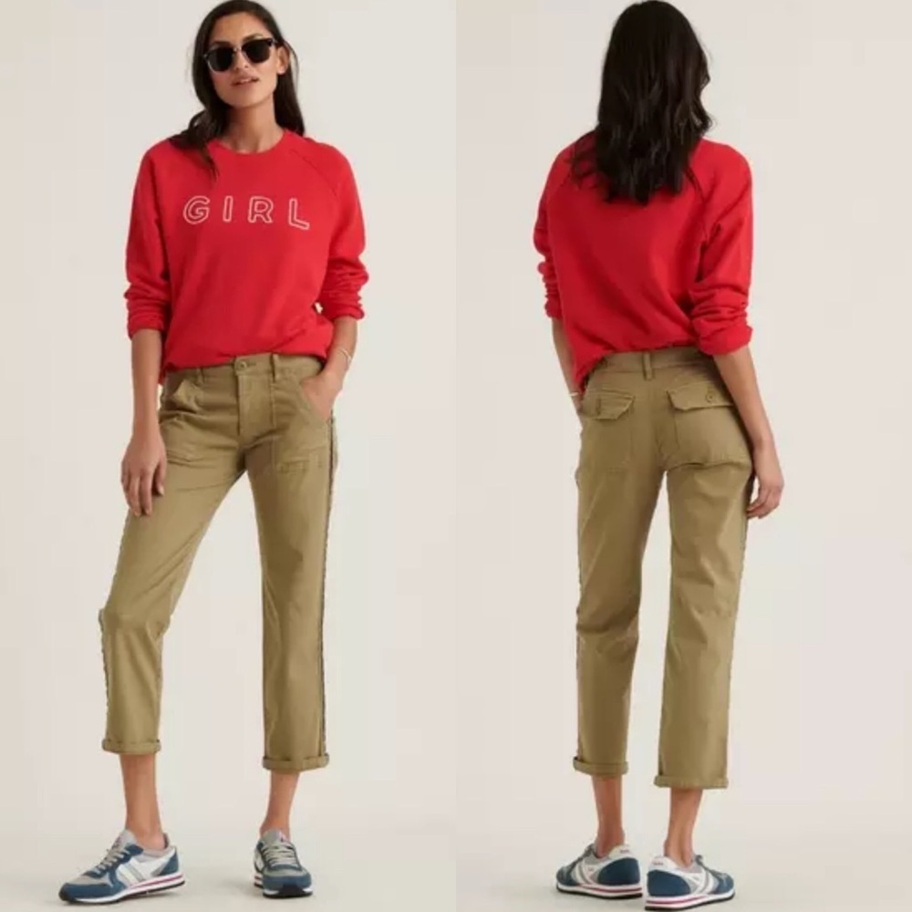 Lucky Brand Green Utility Boyfriend Cropped Pants